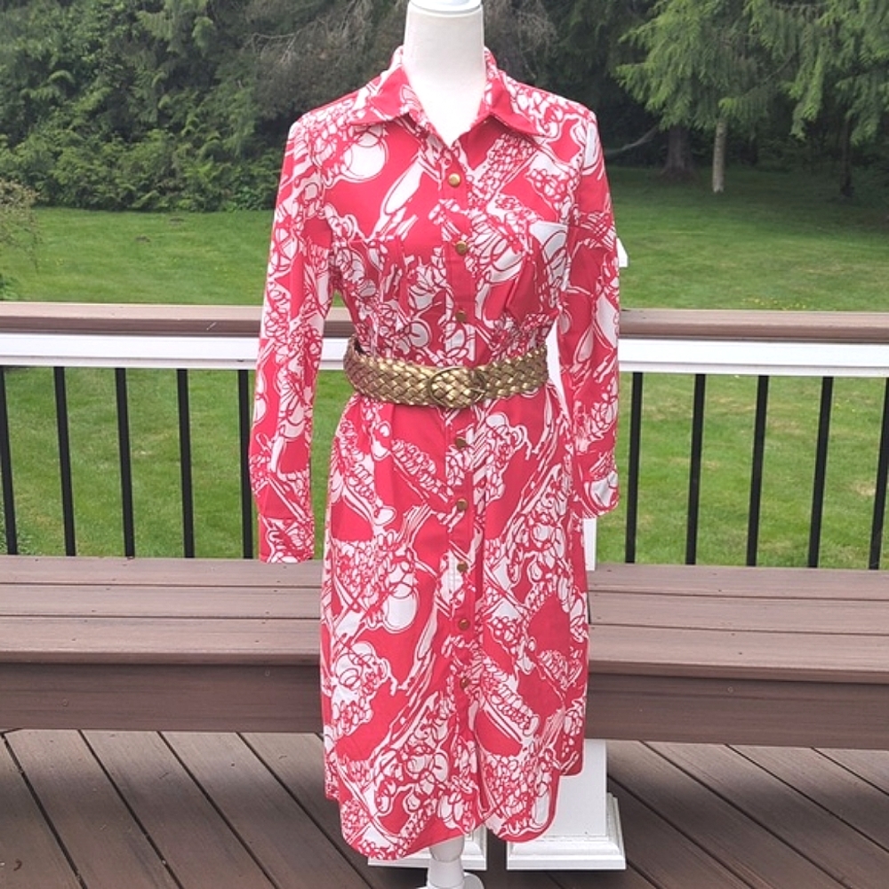 True Vintage 60s/70s Floral Shirt Dress Size 10